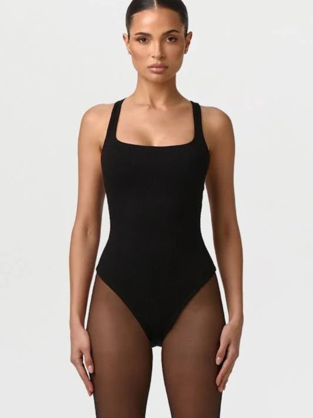 Naked Wardrobe Women's 2X Black Racerback Bodysuit NWT - $68 Retail
